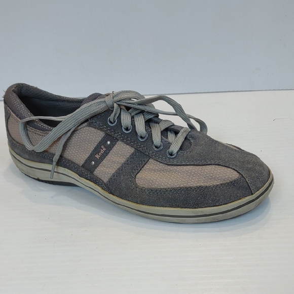 Keds Women's Gray Suede & Taupe Mesh Lace Up Sneakers WH39440 - Picture 2 of 15